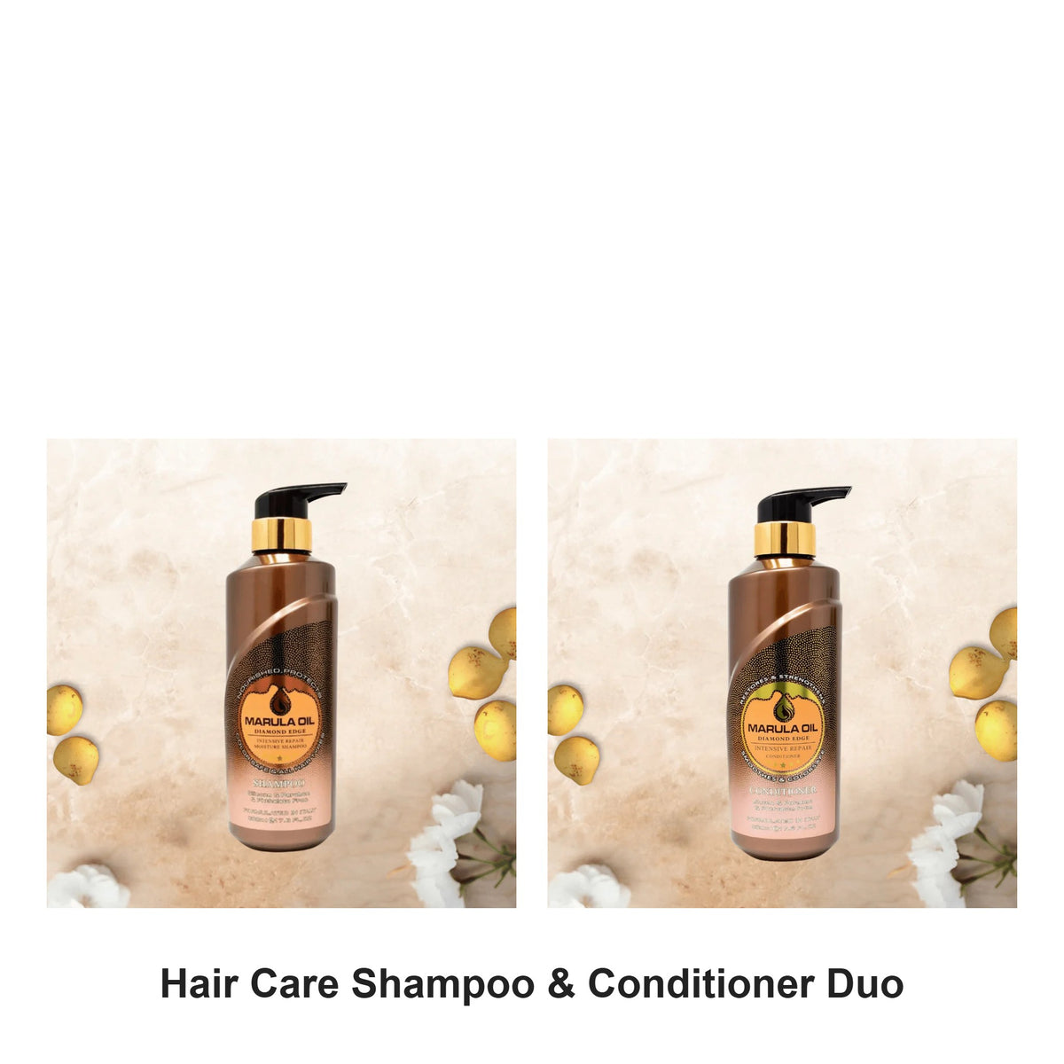 Marula Oil - Shampoo & Conditioner Duo Bundle – bundle contents: Shampoo 500ml, Conditioner 500ml