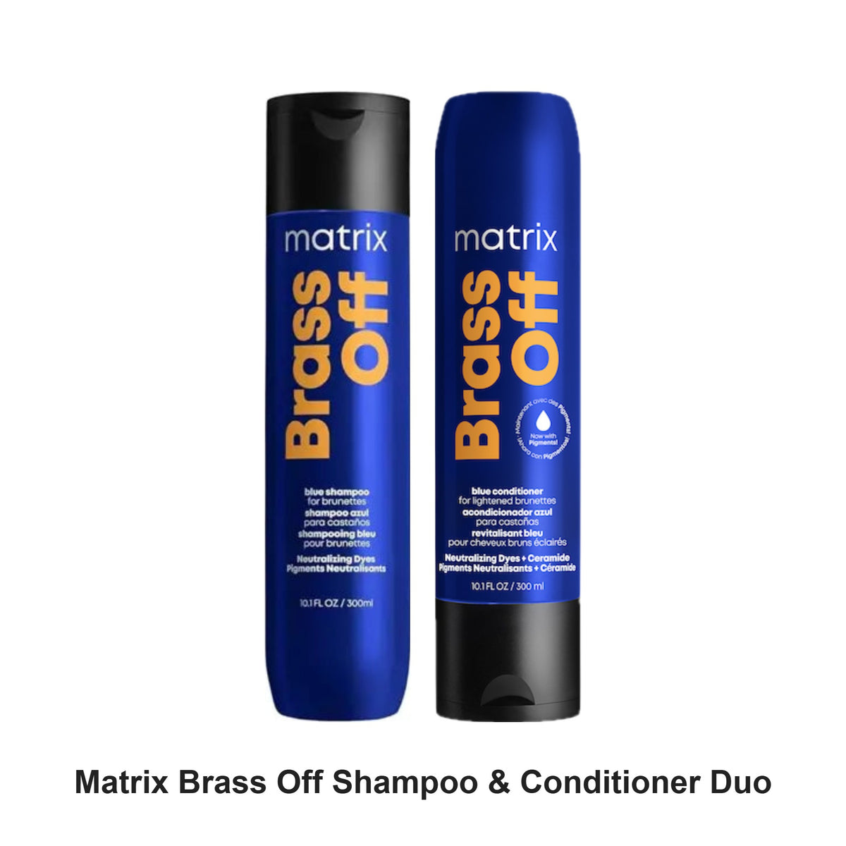 Matrix - Brass Off Shampoo & Conditioner Duo Bundle – bundle contents: Brass Off Shampoo 300ml, Brass Off Pigmented Conditioner 300ml