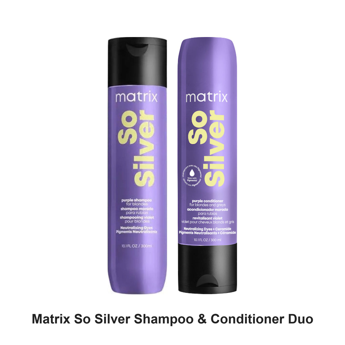 Matrix - So Silver Shampoo & Conditioner Duo Bundle – bundle contents: Color Obsessed So Silver Shampoo 300ml, So Silver Pigmented Conditioner 300ml