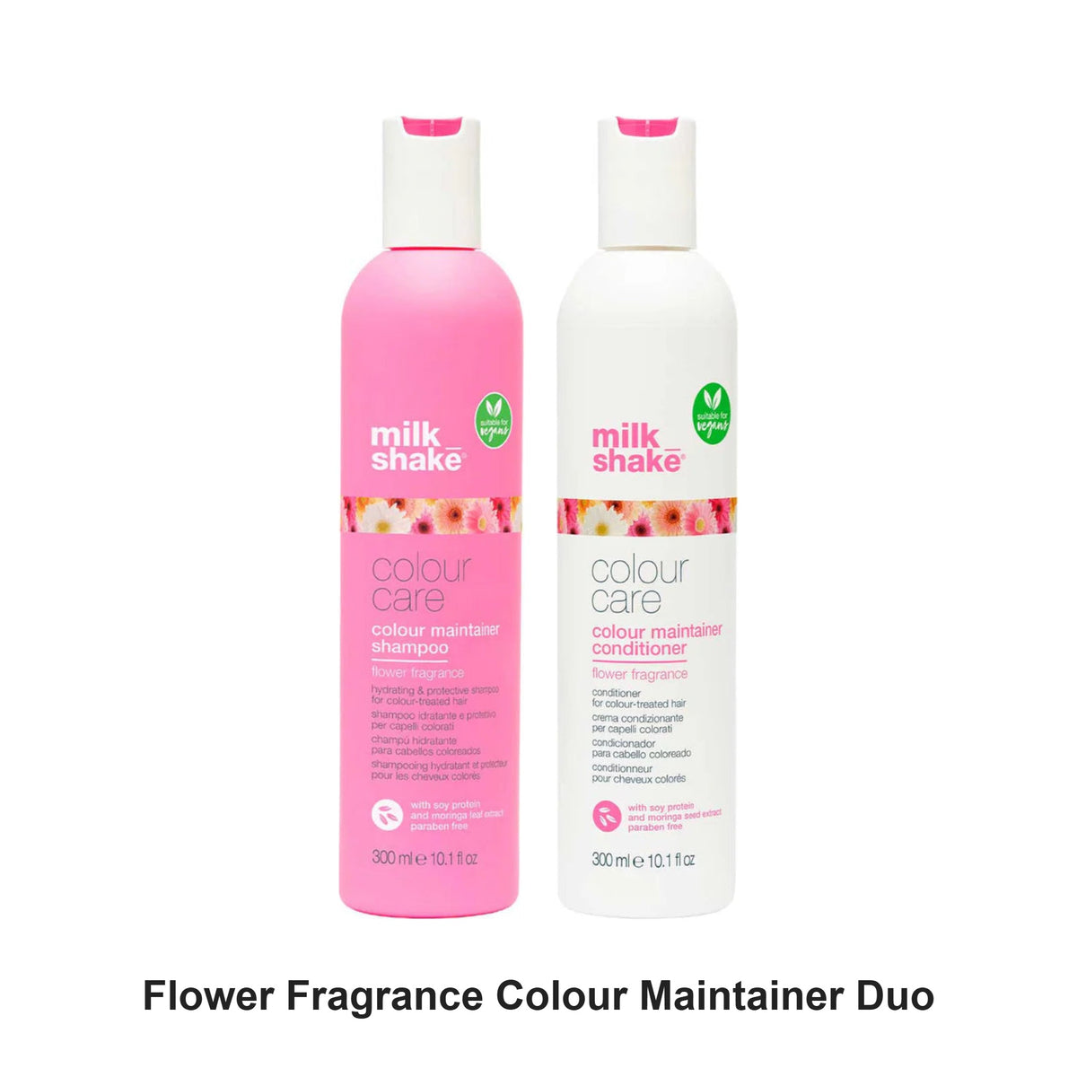 Milk Shake - Flower Fragrance Colour Maintainer Shampoo & Conditioner Duo Bundle – bundle contents: Flower Fragrance Colour Maintainer Shampoo 300ml, Flower Fragrance Colour Maintainer Conditioner 300ml