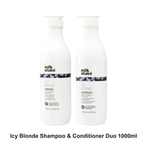Milk Shake - Icy Blonde Shampoo & Conditioner Duo 1000ml Bundle – bundle contents: Icy Blonde Shampoo 1000ml, Icy Blonde Conditioner 1000ml