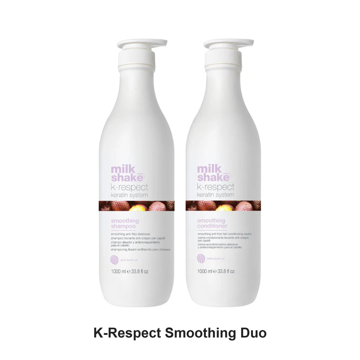 Milk Shake - K-Respect Smoothing Shampoo & Conditioner Duo 1000ml Bundle – bundle contents: K-Respect Smoothing Shampoo 1000ml, K-Respect Smoothing Conditioner 1000ml