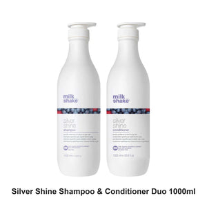 Milk Shake - Silver Shine Shampoo & Conditioner Duo 1000ml Bundle – bundle contents: Silver Shine Shampoo 1000ml, Silver Shine Conditioner 1000ml