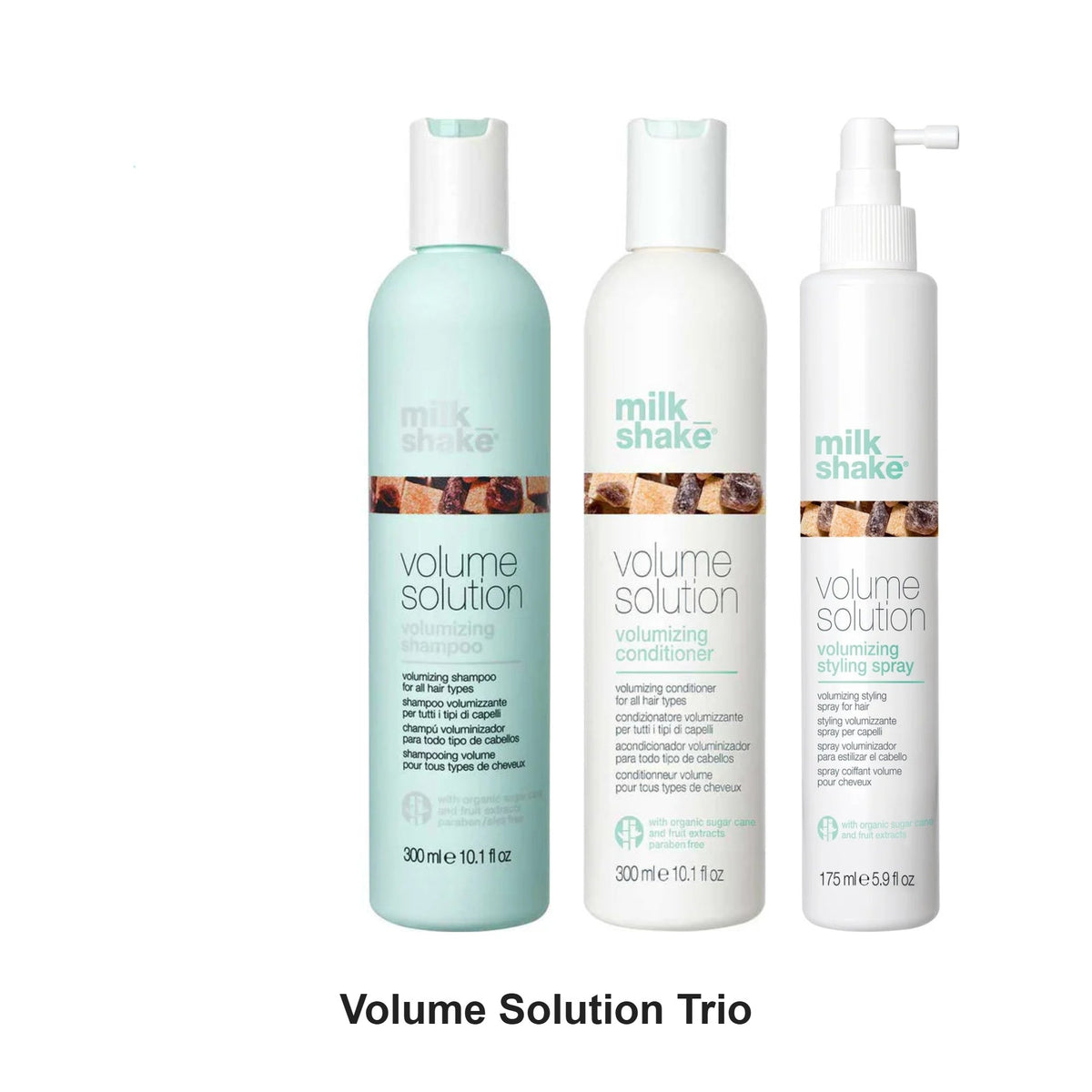 Milk Shake - Volume Solution Shampoo, Conditioner & Styling Spray Trio Bundle – bundle contents: Volume Solution Shampoo 300ml, Volume Solution Conditioner 300ml, Volume Solution Styling Spray 175ml