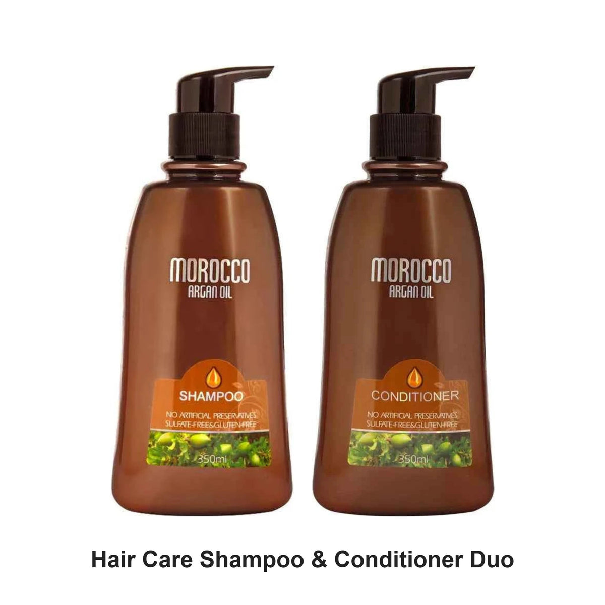 Morocco Argan Oil - Shampoo & Conditioner Duo Bundle – bundle contents: Morocco Shampoo 350ml, Morocco Conditioner 350ml