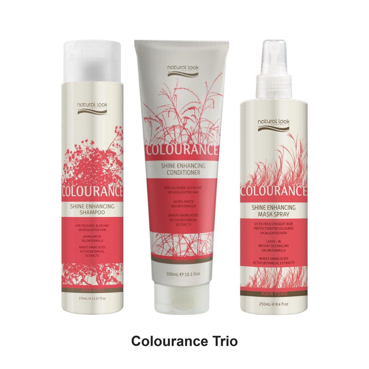 Natural Look - Colourance Shampoo, Conditioner & Spray Mask Trio Bundle – bundle contents: Colourance Shampoo 375ml, Colourance Conditioner 300ml, Colourance Spray Mask 250ml