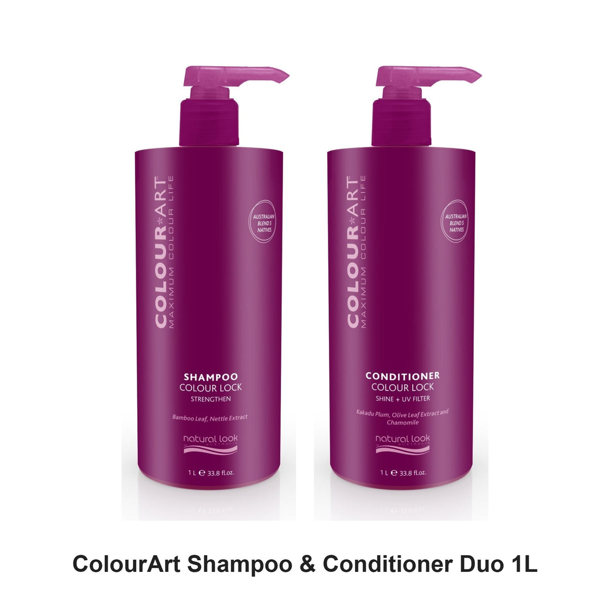 Natural Look - ColourArt Shampoo & Conditioner Duo 1L Bundle – bundle contents: ColourArt Shampoo 1L, ColourArt Conditioner 1L