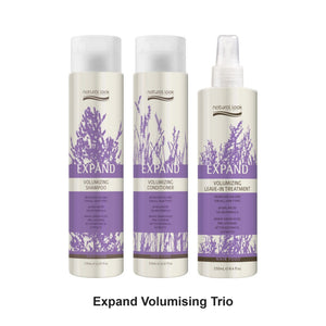 Natural Look - Expand Volumising Shampoo, Conditioner & Spray Trio Bundle – bundle contents: Expand Volumising Shampoo 375ml, Expand Volumising Conditioner 375ml, Expand Volumising Spray 250ml