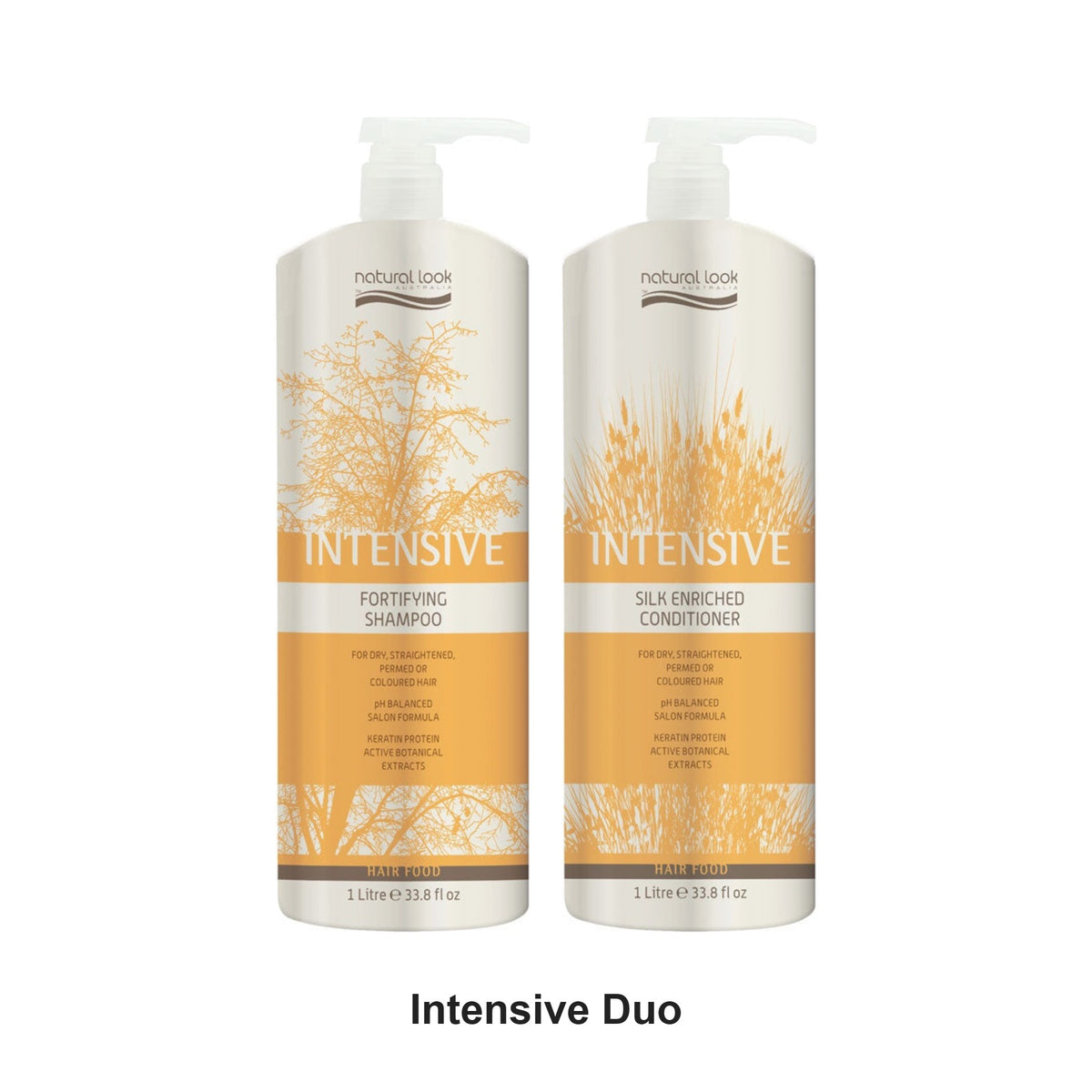 Natural Look - Intensive Fortifying Shampoo & Silk Enriched Conditioner Duo 1L Bundle – bundle contents: Intensive Fortifying Shampoo 1L, Intensive Silk Enriched Conditioner 1L