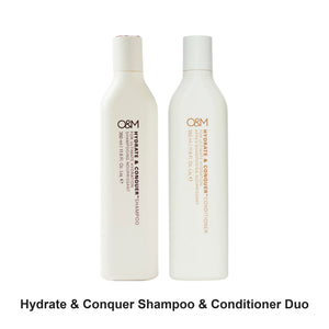 O&M - Hydrate & Conquer Shampoo & Conditioner Duo Bundle – bundle contents: Hydrate & Conquer Shampoo 350ml, Hydrate & Conquer Conditioner 350ml