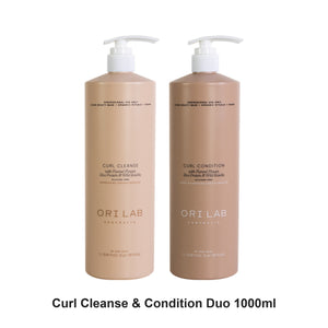 ORI Lab - Curl Cleanse & Condition Duo 1000ml Bundle – bundle contents: Curl Cleanse 1000ml, Curl Condition 1000ml