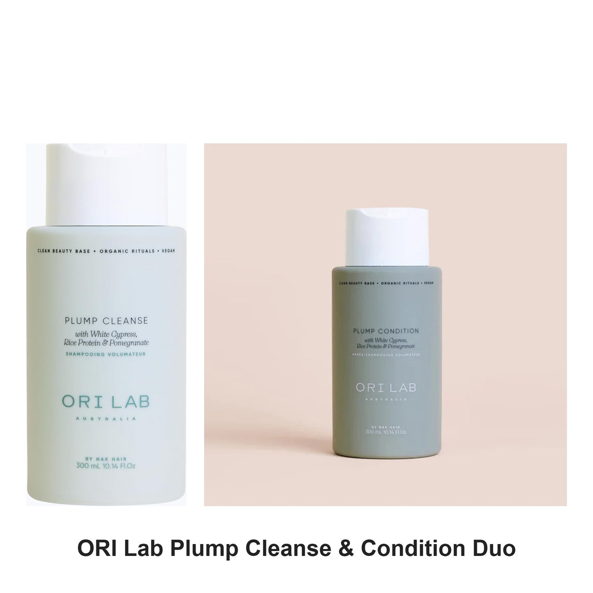 ORI Lab - Plump Cleanse & Condition Duo Bundle – bundle contents: Plump Cleanse 300ml, Plump Condition 300ml