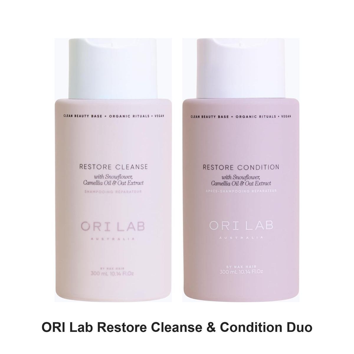 ORI Lab - Restore Cleanse & Condition Duo Bundle – bundle contents: Restore Cleanse 300ml, Restore Condition 300ml