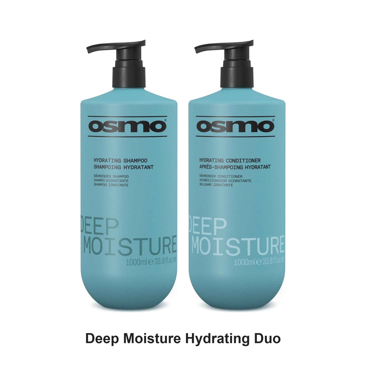 Osmo - Deep Moisture Hydrating Shampoo & Conditioner Duo 1000ml Bundle – bundle contents: Deep Moisture Hydrating Shampoo 1000ml, Deep Moisture Hydrating Conditioner 1000ml