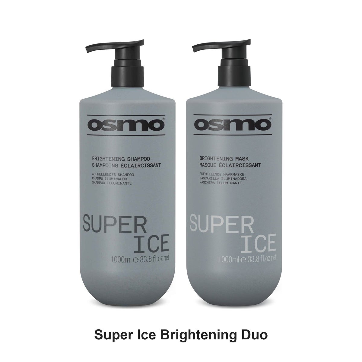 Osmo - Super Ice Brightening Shampoo & Mask Duo 1000ml Bundle – bundle contents: Super Ice Brightening Shampoo 1000ml, Super Ice Brightening Mask 1000ml