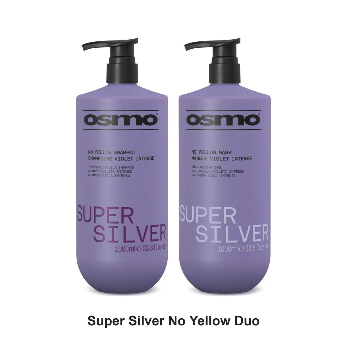 Osmo - Super Silver No Yellow Shampoo & Mask Duo 1000ml Bundle – bundle contents: Super Silver No Yellow Shampoo 1000ml, Super Silver No Yellow Mask 1000ml