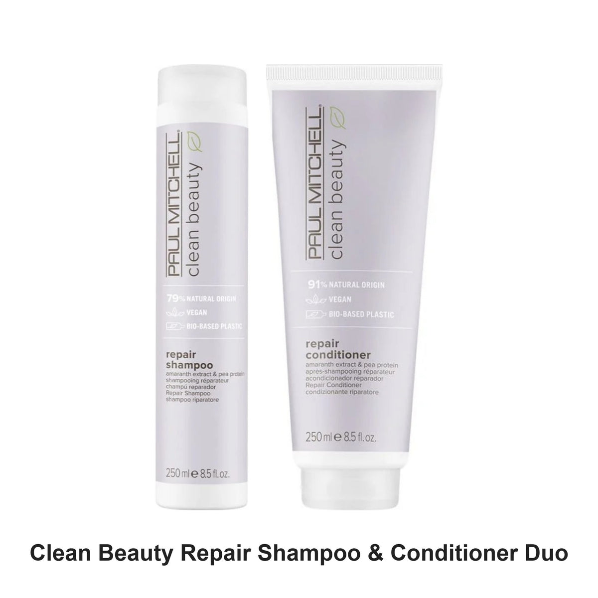 Paul Mitchell - Clean Beauty Repair Shampoo & Conditioner Duo Bundle – bundle contents: Clean Beauty Repair Shampoo 250ml, Clean Beauty Repair Conditioner 250ml