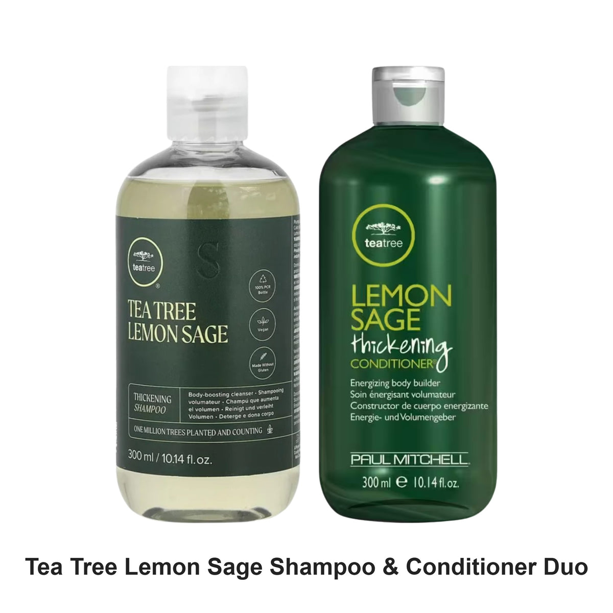 Paul Mitchell - Tea Tree Lemon Sage Shampoo & Conditioner Duo Bundle – bundle contents: Tea Tree Lemon Sage Thickening Shampoo 300ml, Tea Tree Lemon Sage Thickening Conditioner 300ml