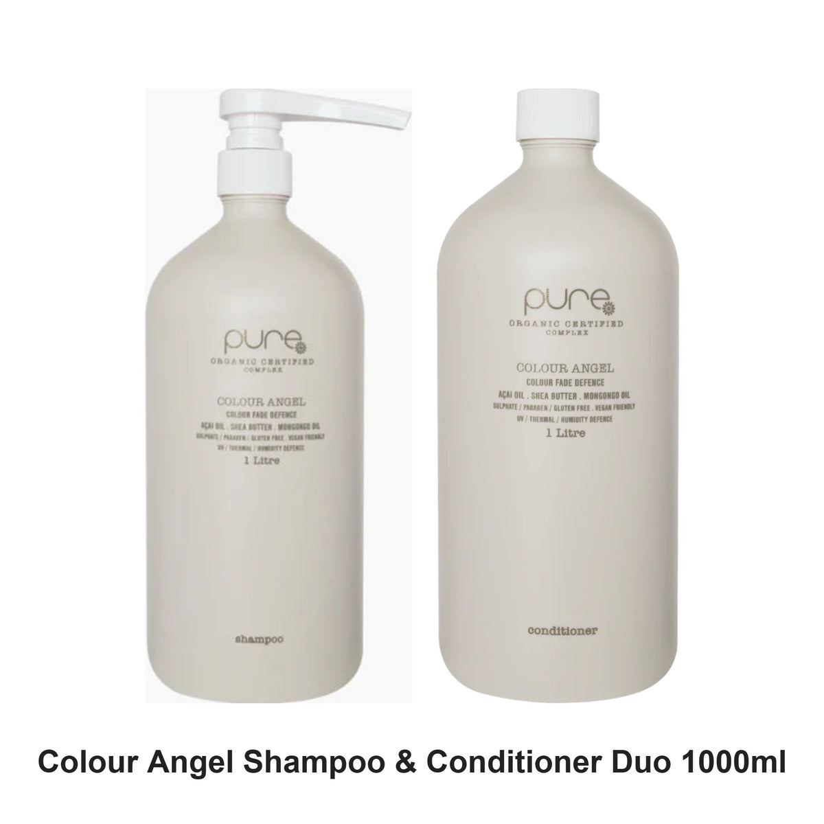 Pure Organic - Colour Angel Shampoo & Conditioner Duo 1000ml Bundle – bundle contents: Colour Angel Shampoo 1000ml, Colour Angel Conditioner 1000ml