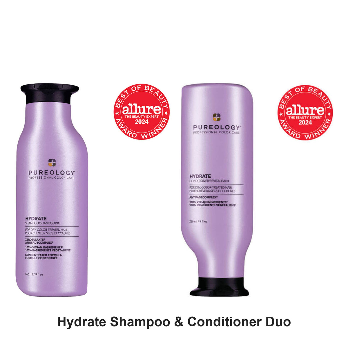 Pureology - Hydrate Shampoo & Conditioner Duo Bundle – bundle contents: Hydrate Shampoo 266ml, Hydrate Conditioner 266ml