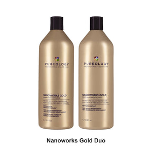 Pureology - Nanoworks Gold Shampoo & Conditioner Duo 1000ml Bundle – bundle contents: Nanoworks Gold Shampoo 1000ml, Nanoworks Gold Conditioner 1000ml