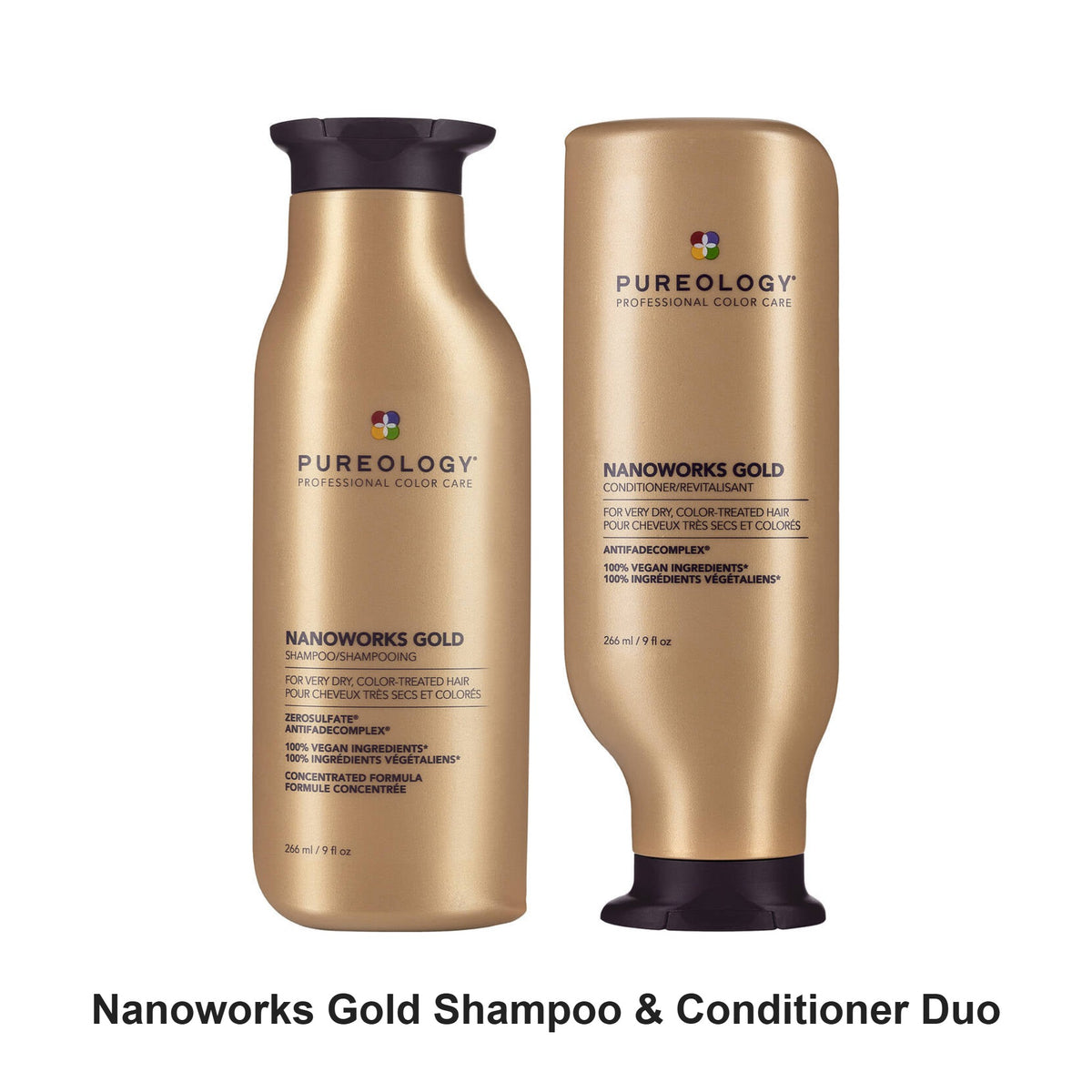 Pureology - Nanoworks Gold Shampoo & Conditioner Duo Bundle – bundle contents: Nanoworks Gold Shampoo 266ml, Nanoworks Gold Conditioner 266ml