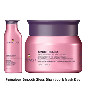 Pureology - Smooth Gloss Shampoo & Mask Duo Bundle – bundle contents: Smooth Gloss Shampoo 266ml, Smooth Gloss Mask 250ml