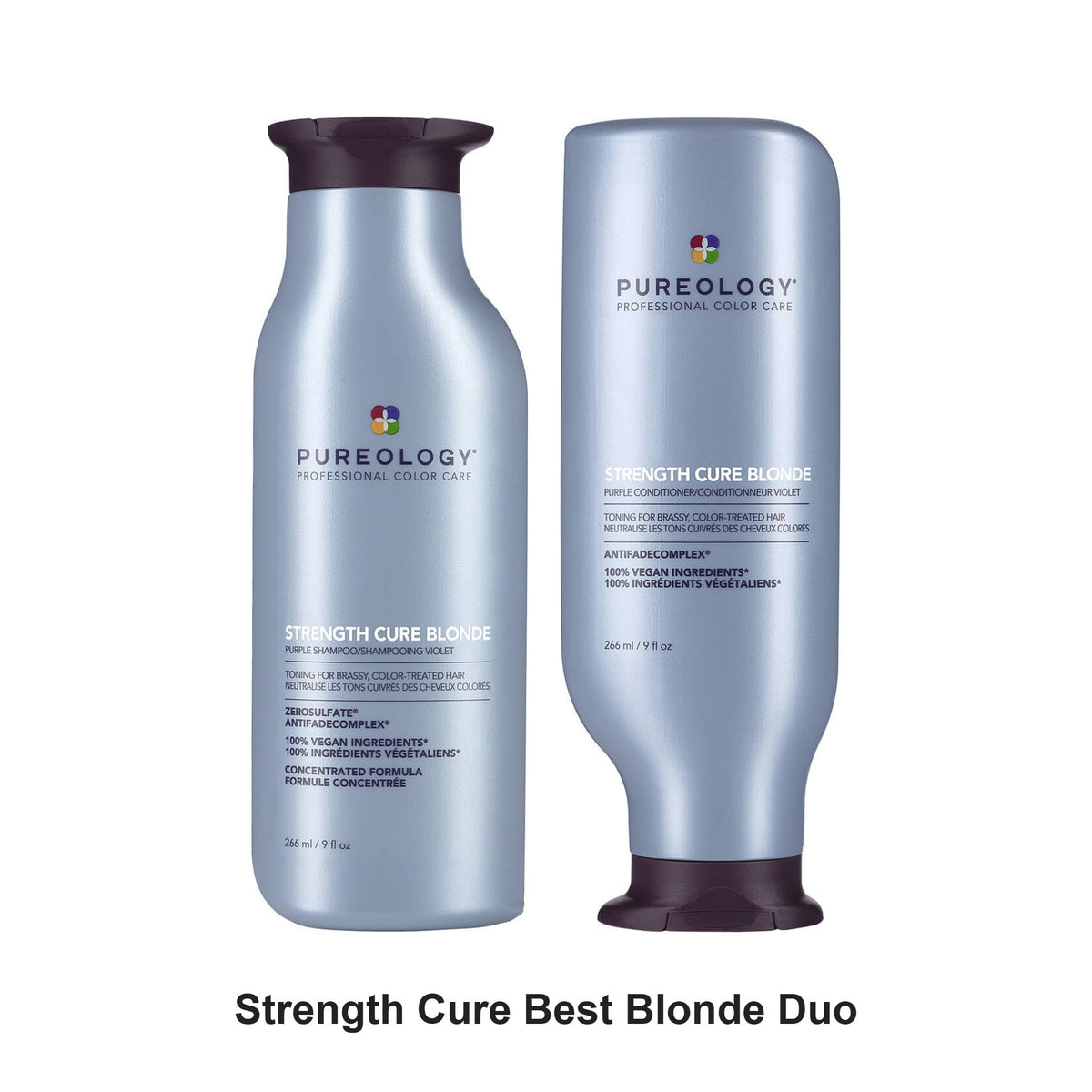 Pureology - Strength Cure Best Blonde Shampoo & Conditioner Duo Bundle – bundle contents: Strength Cure Best Blonde Shampoo 266ml, Strength Cure Best blonde conditioner 266ml