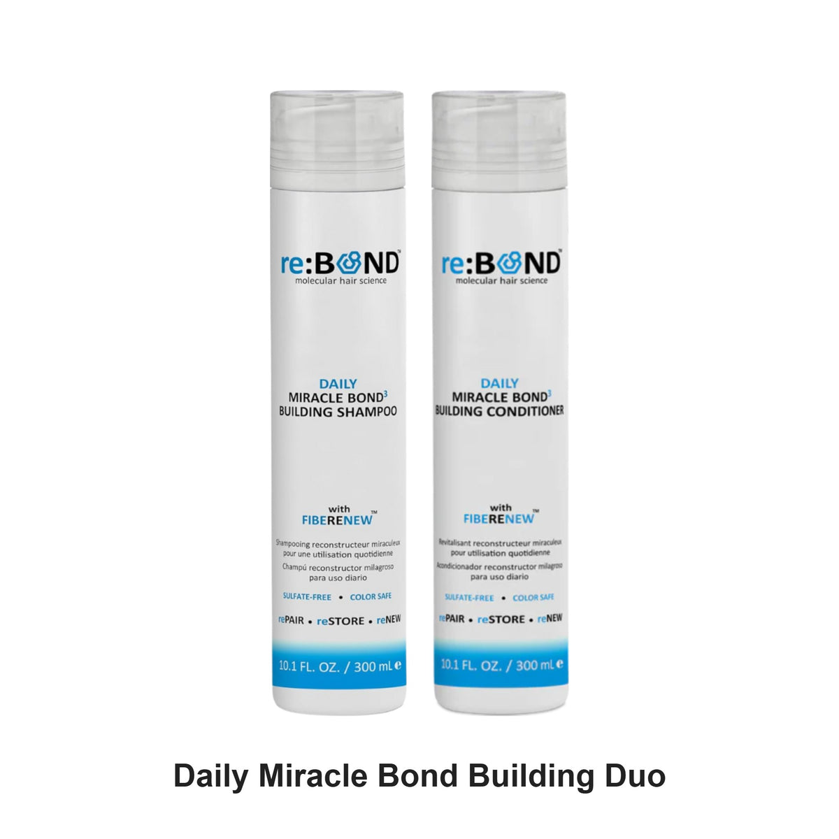 reBOND - Daily Miracle Bond Building Shampoo & Conditioner Duo Bundle – bundle contents: Daily Miracle Bond Building Shampoo 300ml, Daily Miracle Bond Building Conditioner 300ml