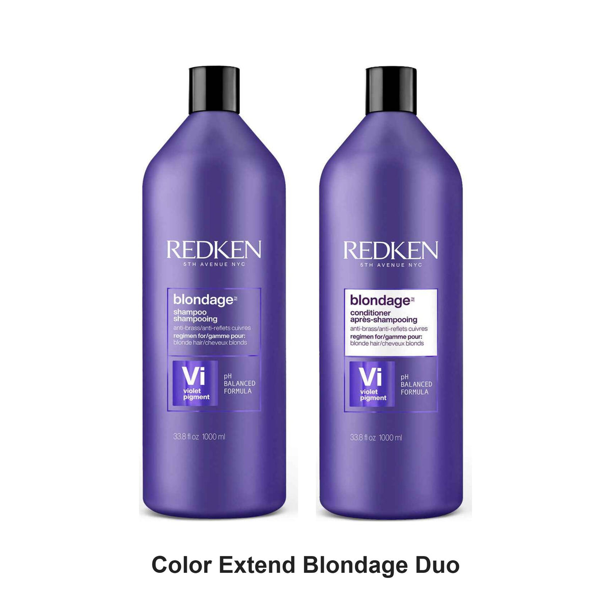 Redken - Color Extend Blondage Shampoo & Conditioner Duo 1000ml Bundle – bundle contents: Color Extend Blondage Shampoo 1000ml, Color Extend Blondage Conditioner 1000ml