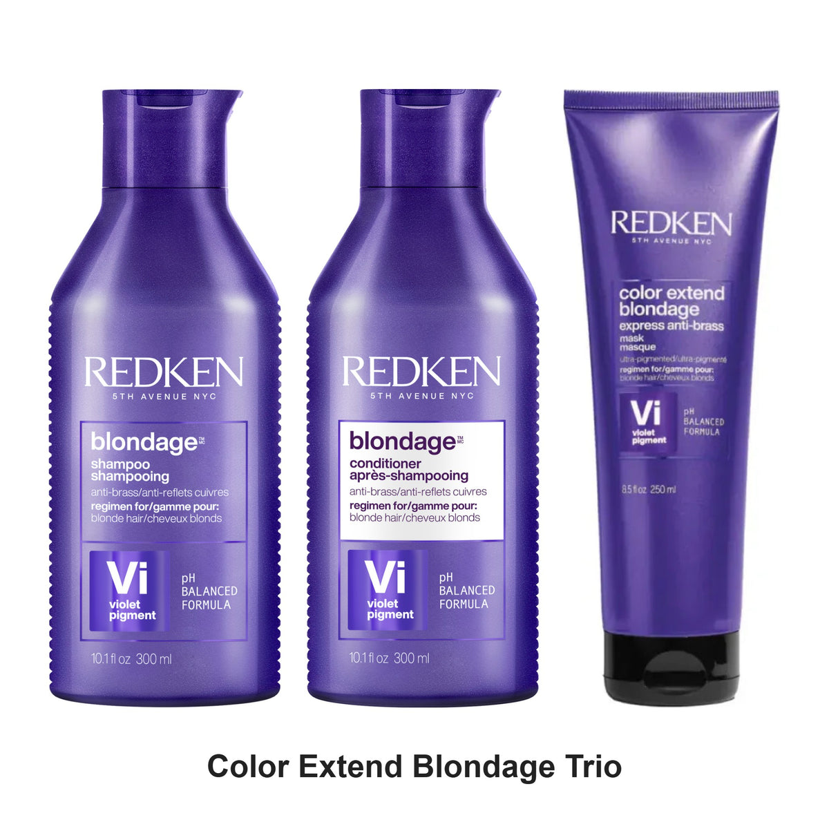 Redken - Color Extend Blondage Shampoo, Conditioner & Mask Trio Bundle – bundle contents: Color Extend Blondage Shampoo 300ml, Color Extend Blondage Conditioner 300ml, Color Extend Blondage Mask 250ml