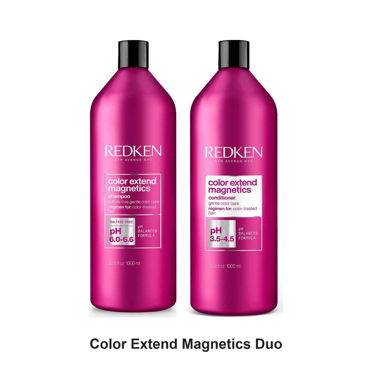 Redken - Color Extend Magnetics Shampoo & Conditioner Duo 1000ml Bundle – bundle contents: Color Extend Magnetics Sulfate-Free Shampoo 1000ml, Color Extend Magnetics Sulfate-Free Conditioner 1000ml