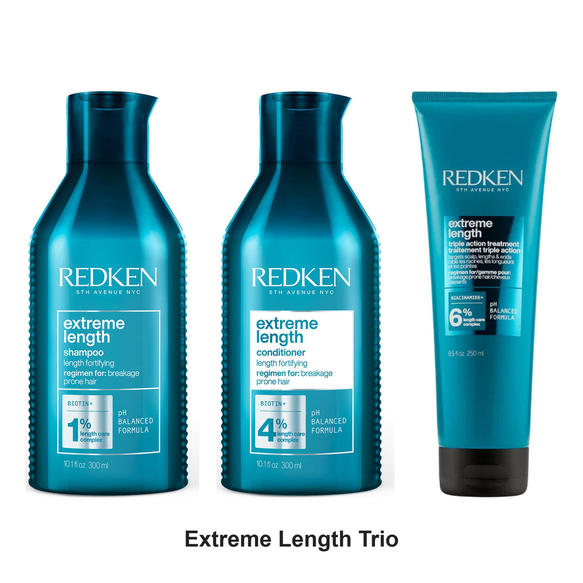 Redken - Extreme Length Shampoo, Conditioner & Mask Trio Bundle – bundle contents: Extreme Length Shampoo 300ml, Extreme Length Conditioner 300ml, Extreme Length Triple Action Mask 250ml