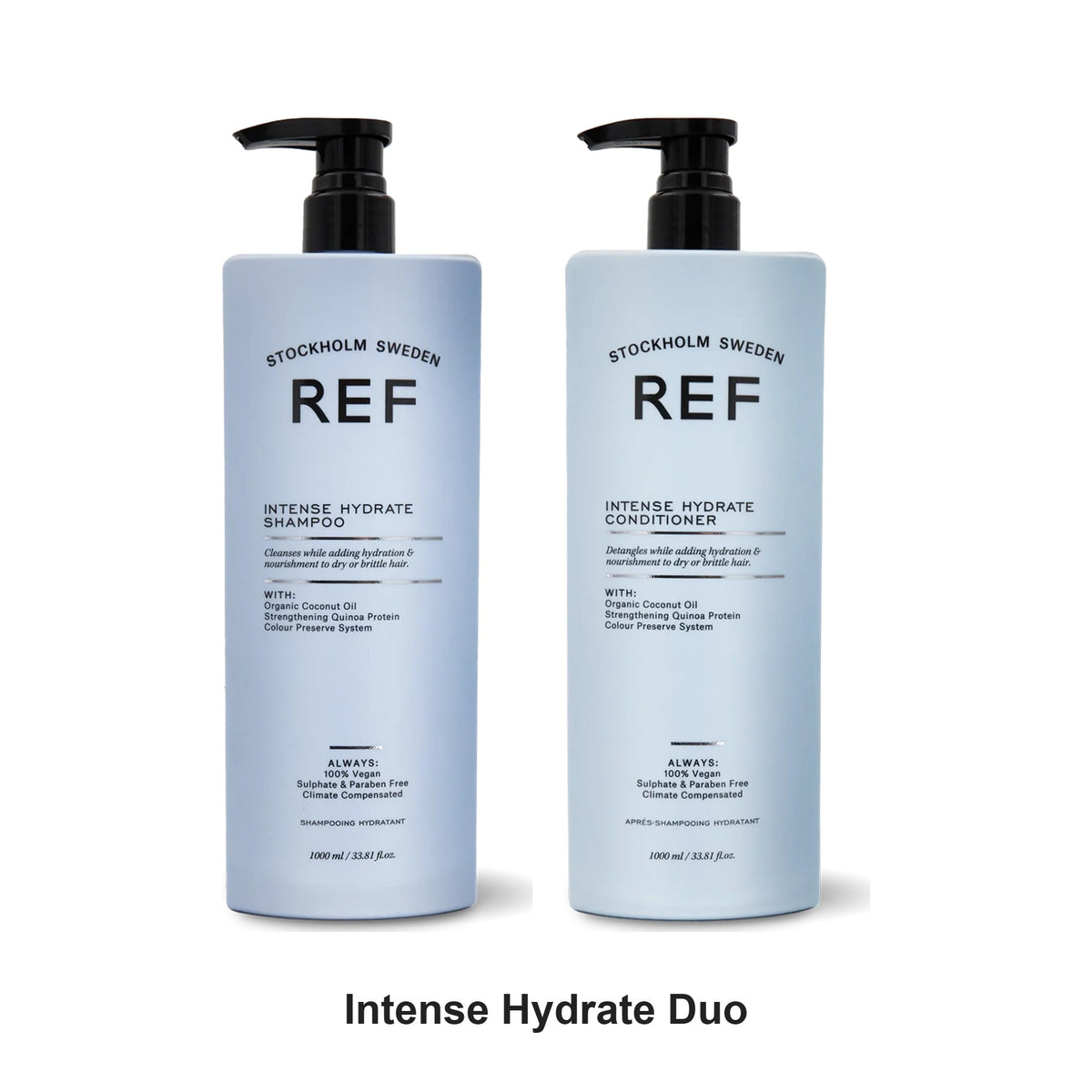 REF Stockholm - Intense Hydrate Shampoo & Conditioner Duo 1000ml Bundle – bundle contents: Ref Stockholm sweden - Intense Hydrate Shampoo 1000ml, Ref Stockholm sweden - Intense Hydrate Conditioner 1000ml