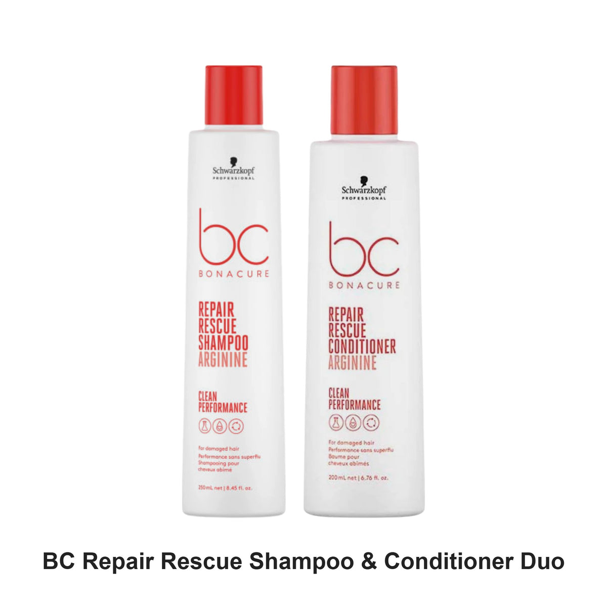 Schwarzkopf Professional - BC Repair Rescue Shampoo & Conditioner Duo Bundle – bundle contents: BC Clean Performance Repair Rescue Shampoo 250ml, BC Clean Performance Repair Rescue Conditioner 200ml