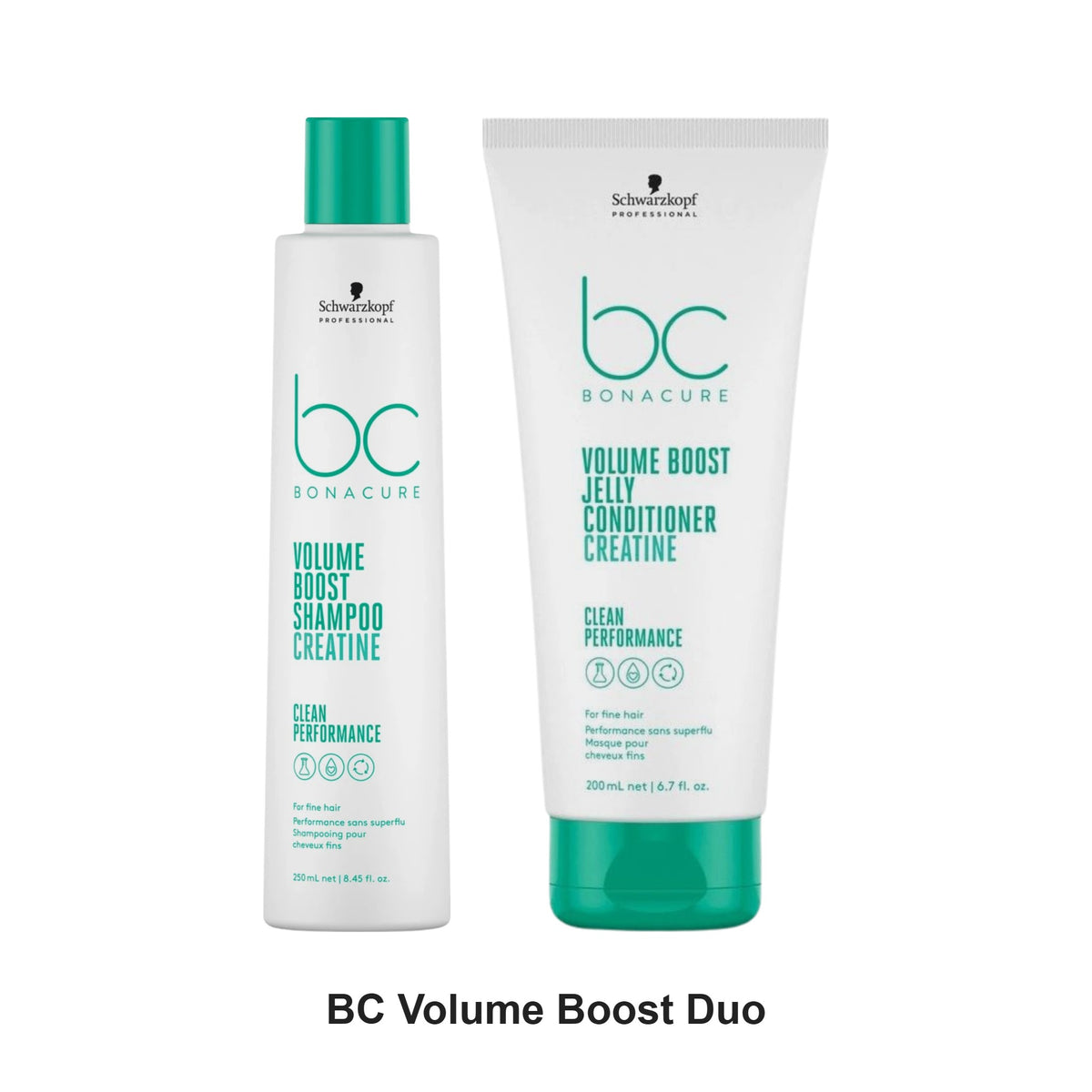 Schwarzkopf Professional - BC Volume Boost Shampoo & Jelly Conditioner Duo Bundle – bundle contents: BC Clean Performance Volume Boost Shampoo 250ml, BC Clean Performance Volume Boost Jelly Conditioner 200ml