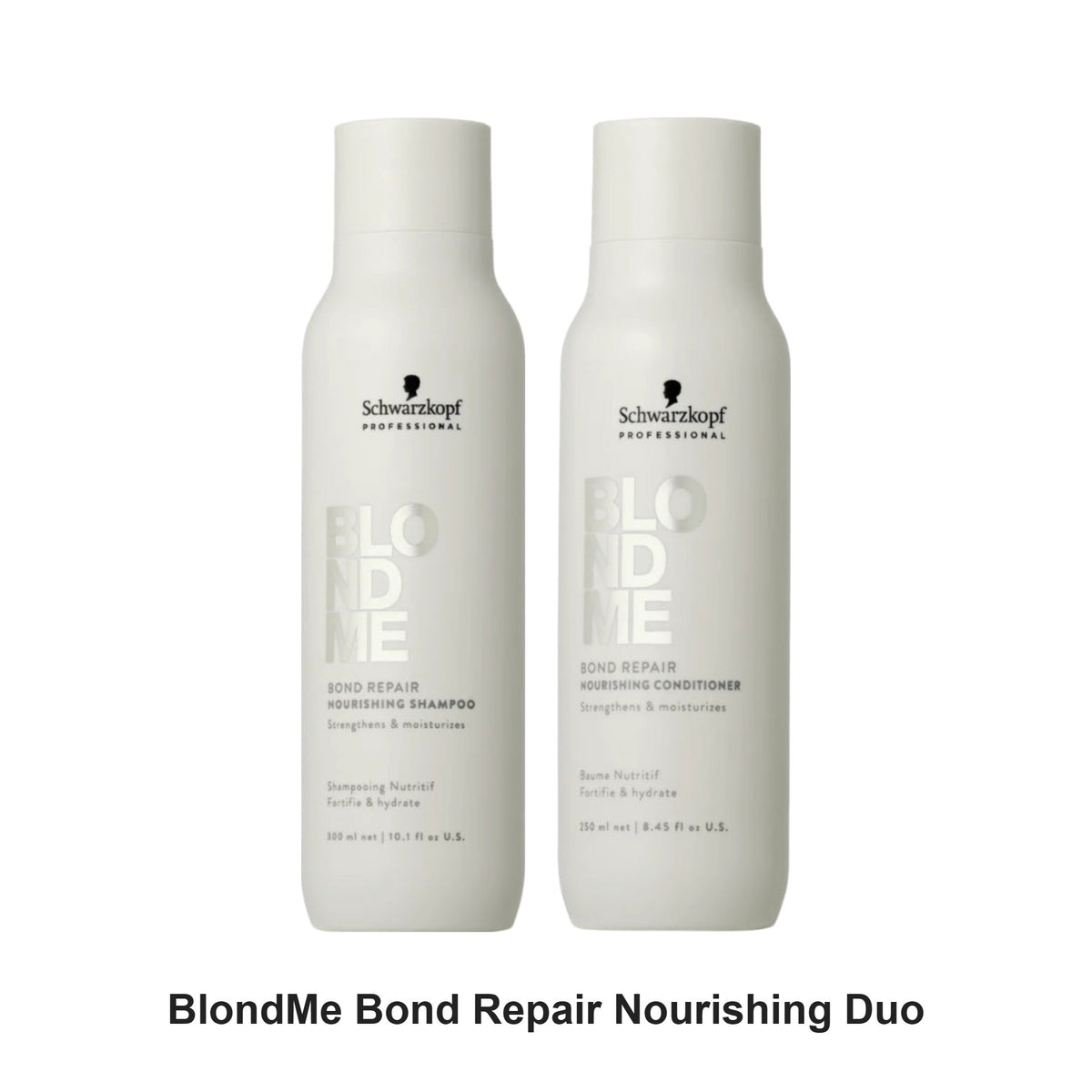 Schwarzkopf Professional - BlondMe Bond Repair Nourishing Shampoo & Conditioner Duo Bundle – bundle contents: BlondMe Bond Repair Nourishing Shampoo 300ml, BlondMe Bond Repair Nourishing Conditioner 250ml