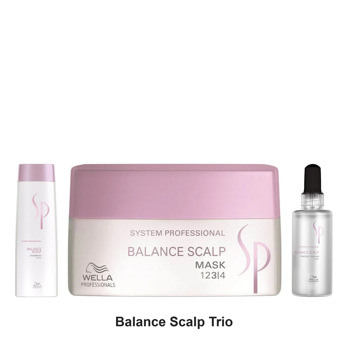 System Professional - Balance Scalp Shampoo, Mask & Energy Serum Trio Bundle – bundle contents: Balance Scalp Shampoo 250ml, Balance Scalp Mask 200ml, Balance Scalp Energy Serum 100ml