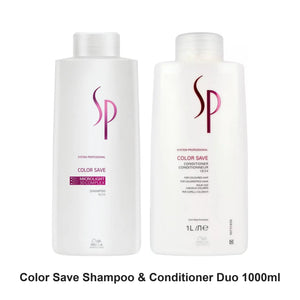 System Professional - Color Save Shampoo & Conditioner Duo 1000ml Bundle – bundle contents: Color Save Shampoo 1000ml, Color Save Conditioner 1000ml