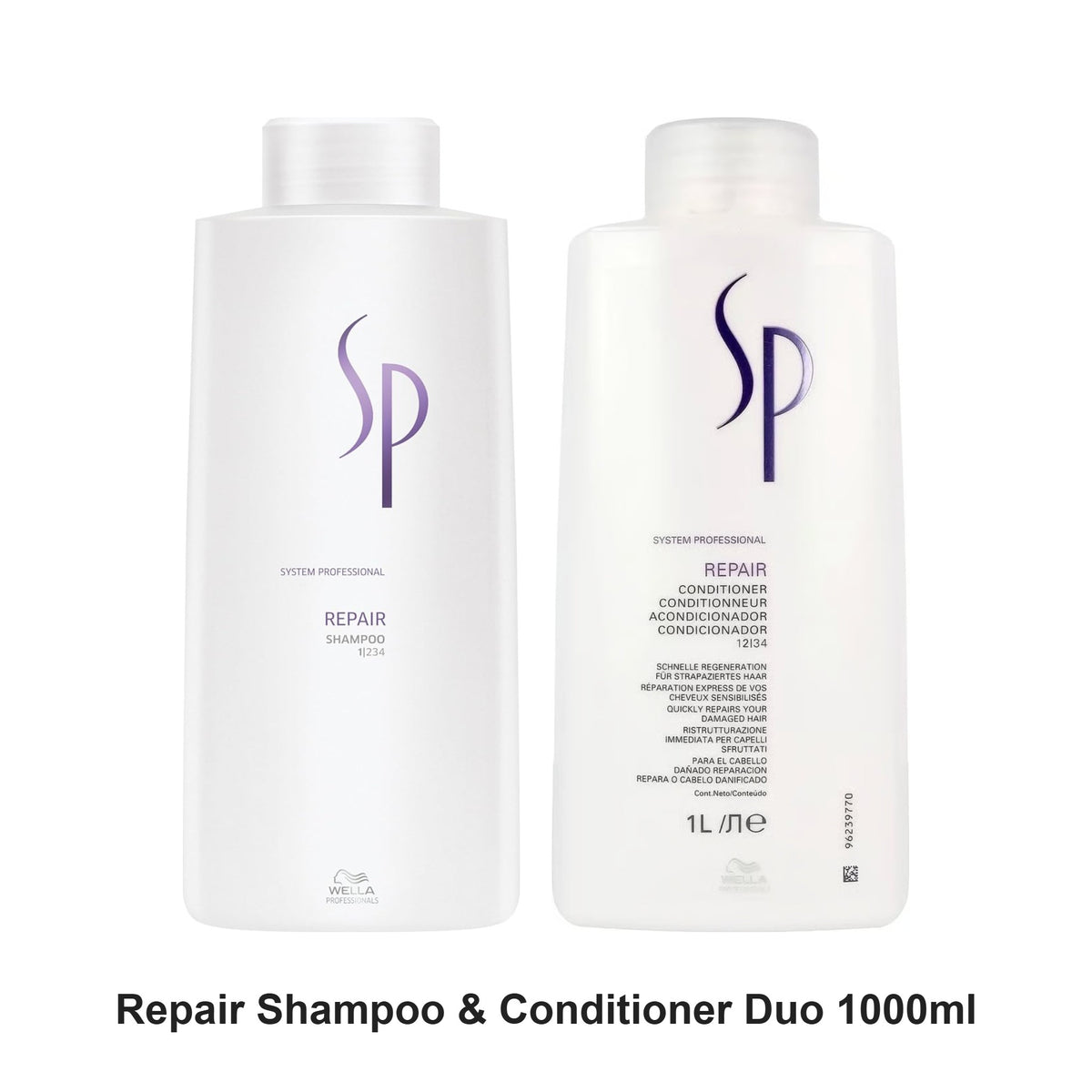 System Professional - Repair Shampoo & Conditioner Duo 1000ml Bundle – bundle contents: Repair Shampoo 1000ml, Repair Conditioner 1000ml
