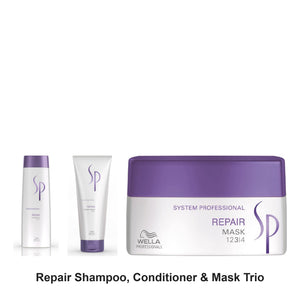 System Professional - Repair Shampoo, Conditioner & Mask Trio Bundle – bundle contents: Repair Shampoo 250ml, Repair Conditioner 200ml, Repair Mask 200ml