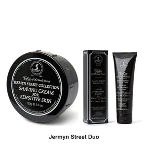 Taylor of Old Bond Street - Jermyn Street Shaving Cream & After Shave Cream Duo Bundle – bundle contents: Jermyn Street Shaving Cream for Sensitive Skin 150g, Jermyn Street After Shave Cream 75ml