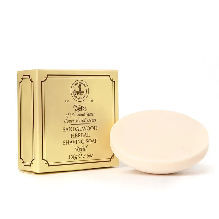 Taylor of Old Bond Street - Sandalwood Shaving Soap Refill – Twin Pack (2 x 100g) – Taylor of Old Bond Street - Sandalwood Shaving Soap Refill 100g