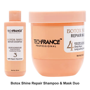 Tech France - Botox Shine Repair Shampoo & Mask Duo Bundle – bundle contents: Botox Shine Repair Shampoo 250ml, Botox Shine Repair Mask 250ml
