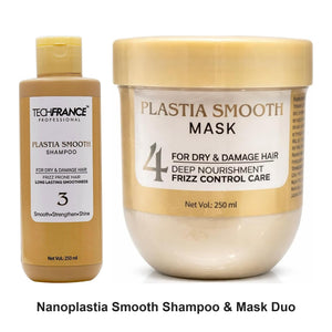 Tech France - Nanoplastia Smooth Shampoo & Mask Duo Bundle – bundle contents: Nanoplastia Smooth Shampoo 250ml, Nanoplastia Smooth Mask 250ml