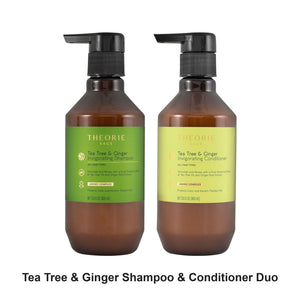 Theorie - Tea Tree & Ginger Shampoo & Conditioner Duo Bundle – bundle contents: Tea Tree & Ginger Shampoo 400ml, Tea Tree & Ginger Conditioner 400ml