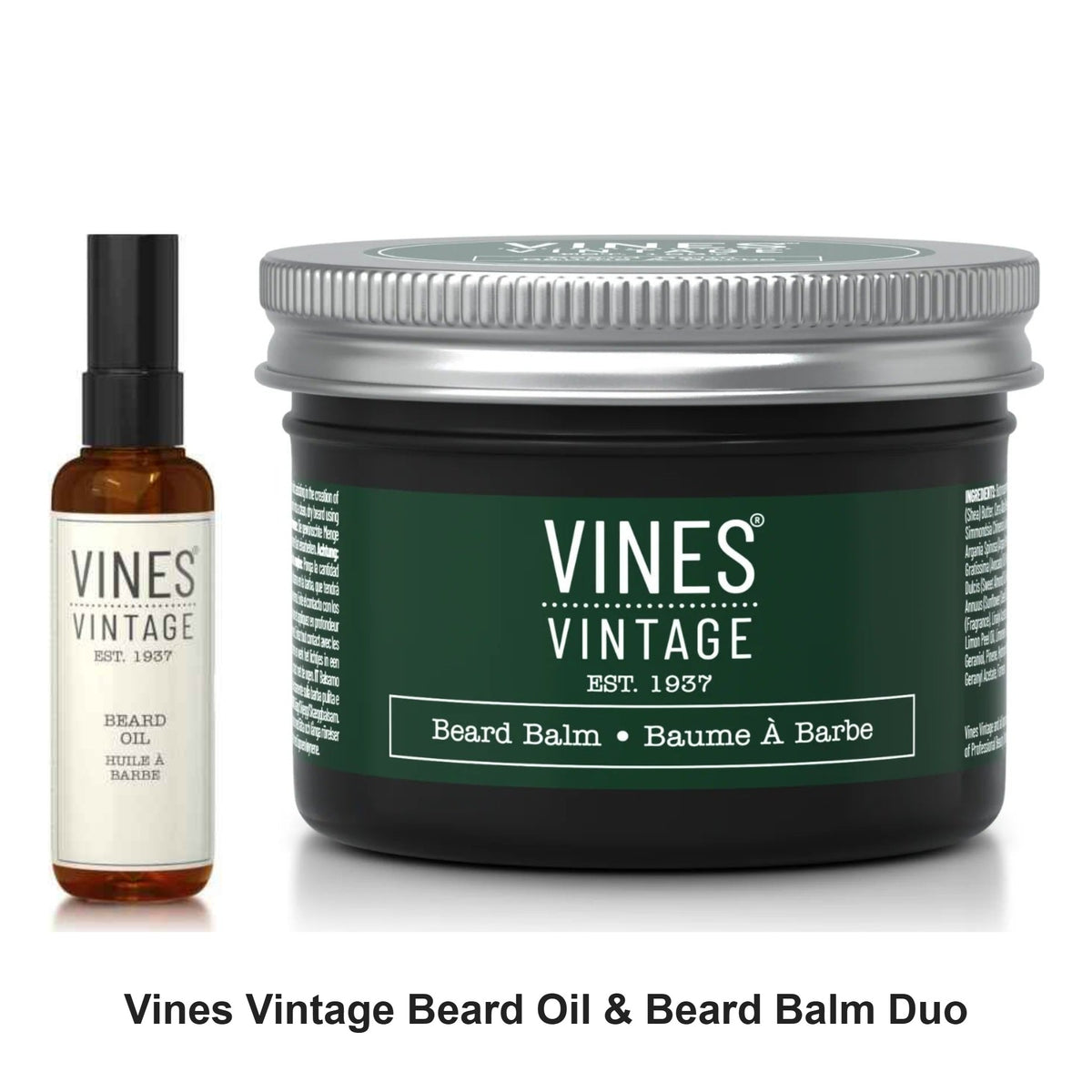 Vines Vintage - Beard Oil & Beard Balm Duo Bundle – bundle contents: Beard Oil 100ml, Beard Balm 125ml