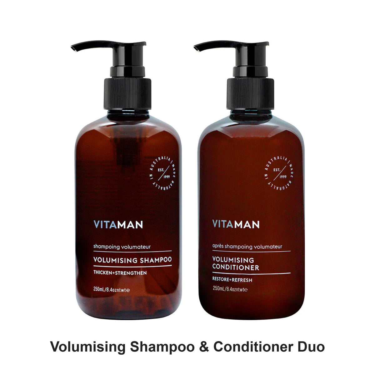Vitaman - Volumising Shampoo & Conditioner Duo Bundle – bundle contents: Volumising Shampoo 250ml, Volumising Conditioner 250ml