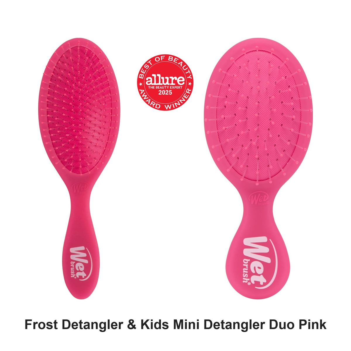 Wet Brush - Frost Detangler & Kids Mini Detangler Duo Pink Bundle – bundle contents: Frost Detangler Pink, Kids Mini Detangler Frost Pink