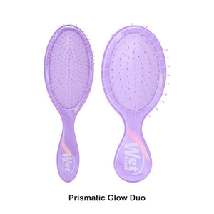 Wet Brush - Prismatic Glow Detangler & Kids Mini Detangler Duo Purple Bundle – bundle contents: Prismatic Glow Detangler Purple, Kids Mini Detangler Prismatic Glow Purple